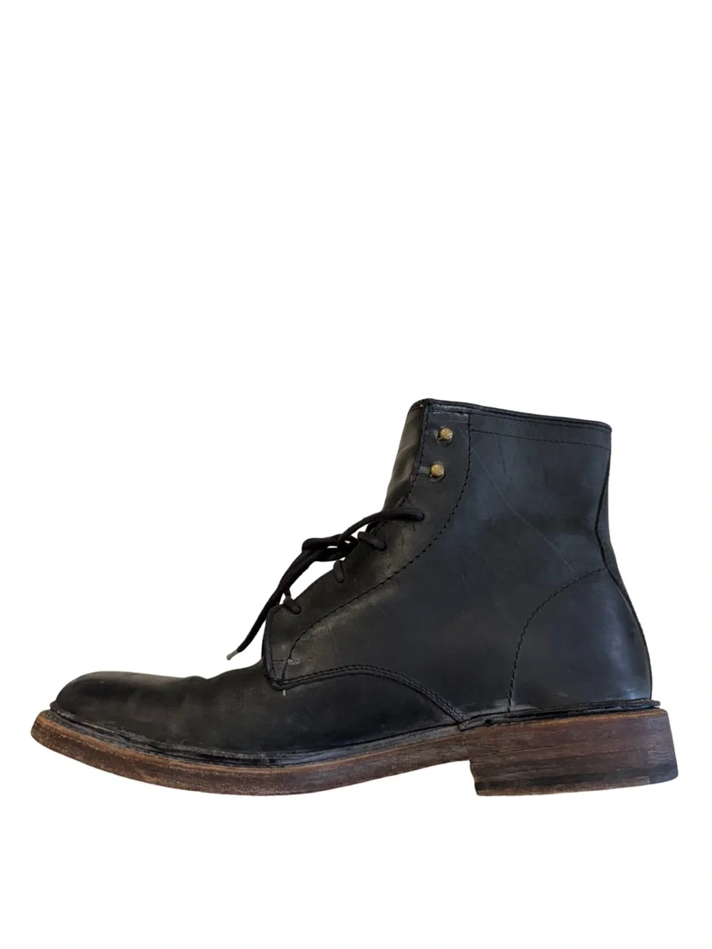 Frye James Lace Up Mens Black Leather Lace Up Casual Dress Boots Size 9.5 D